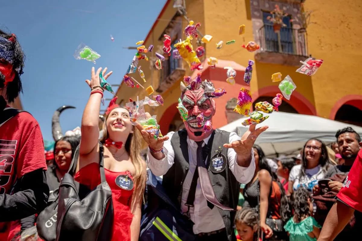 A traditional festival celebration in San Miguel de Allende
